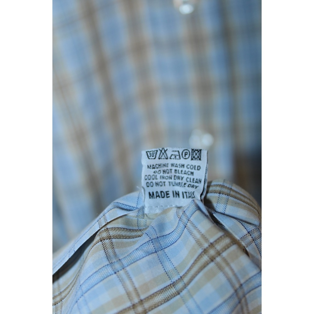 Canali Men's XL Multicolor Plaid Long Sleeve Dress Shirt - Picture 9 of 13